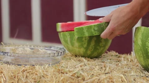 Cut up a watermelon Stock-Footage 12449244