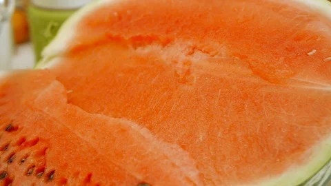 Cut watermelon lies on the table Stock-Footage 115522946