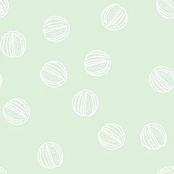 Cut watermelon line seamless pattern Stock Illustration