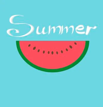 Cut a watermelon piece on a light background. Stock Illustration