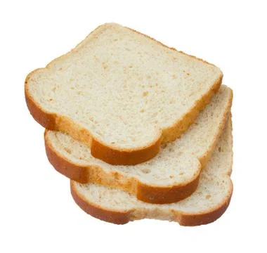 Cut wheat bread isolated on white Stock Photos
