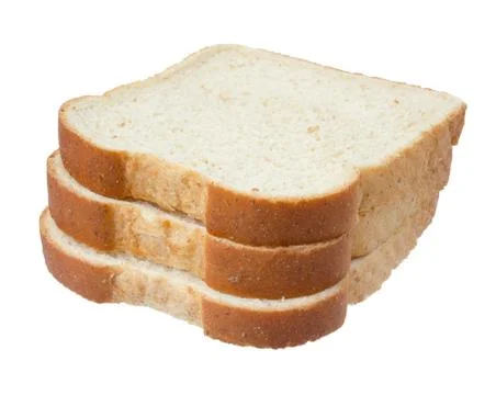 Cut wheat bread isolated on white Stock Photos