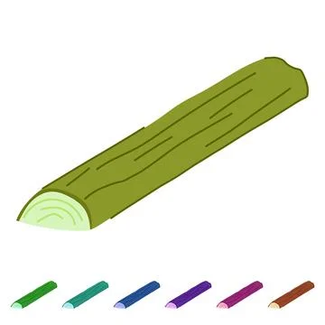 Cut wood log vector cartoon graphic Stock Illustration
