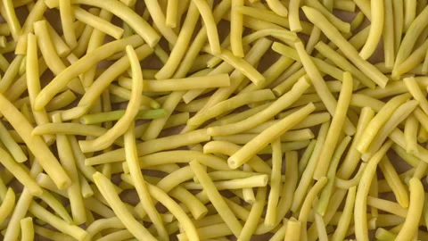 Cut yellow wax beans full frame background texture. Stock Footage 342848628