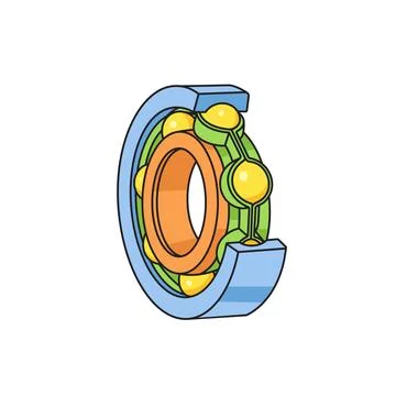 Cutaway Bearing Vector Illustrazione stock