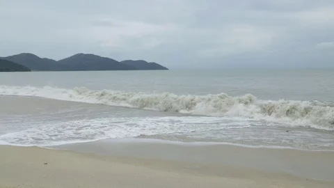 Cutaways Malaysia Wave by the beach Stock Footage 72689737