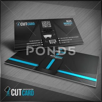 CutCard - Business Card for cutting Template PSD