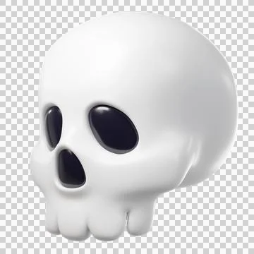 Cute 3D cartoon Skull Stock Illustration