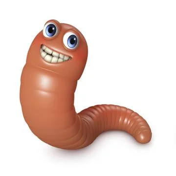 Cute 3d cartoon wonm Illustrazione stock