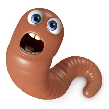 Cute 3d cartoon wonm 스톡 일러스트