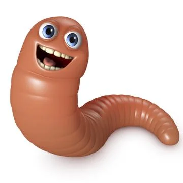 Cute 3d cartoon wonm 스톡 일러스트