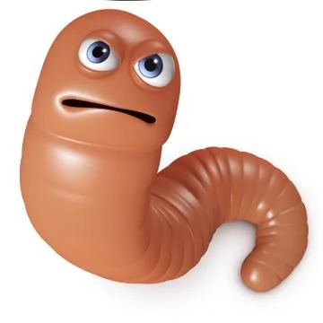 Cute 3d cartoon wonm Stock Illustration