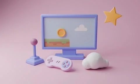 Cute 3D Gaming Device Stock Illustration