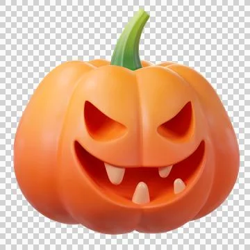 Cute 3D Halloween pumpkin Jack-o-lantern Stock Illustration