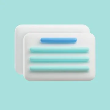 Cute 3D icon sheet or document file Stock Illustration