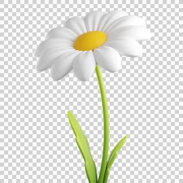Cute 3D plastic Daisy Flower Stock Illustration