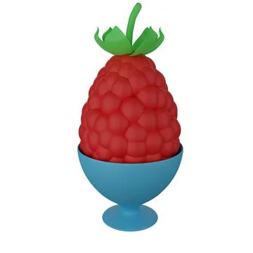 Cute 3d render egg - berry in a stand Stock Illustration