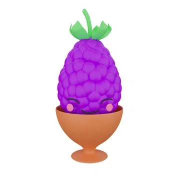 Cute 3d render egg - berry in a stand Stock Illustration