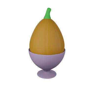 Cute 3d render egg - vegetable in a stand Stock Illustration