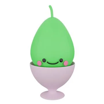 Cute 3d render egg - vegetable in a stand Stock Illustration