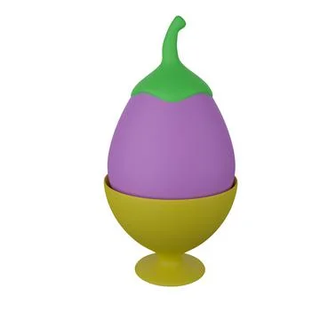 Cute 3d render egg - vegetable in a stand Stock Illustration