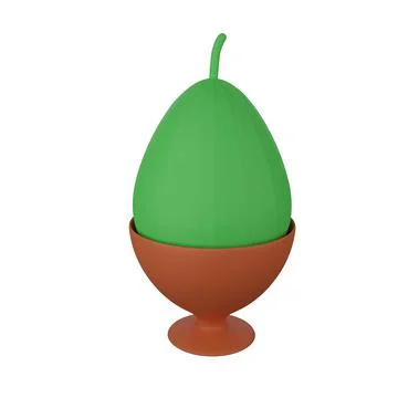 Cute 3d render egg - vegetable in a stand Stock Illustration