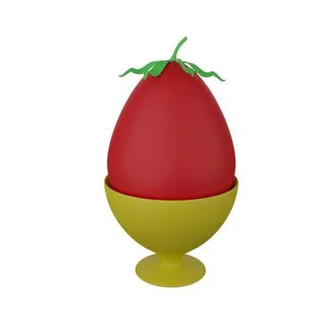 Cute 3d render egg - vegetable in a stand Stock Illustration