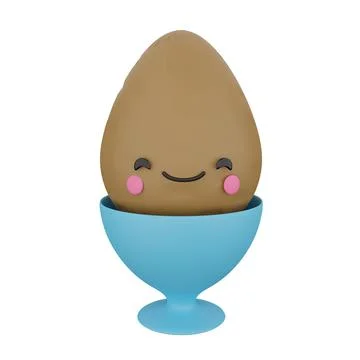 Cute 3d render egg - vegetable in a stand Stock Illustration
