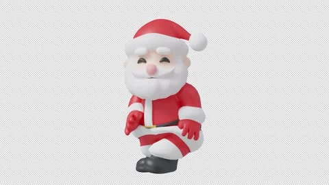 Cute 3D Santa Claus Bboy Uprock Dancing Animation Video stock 345119996