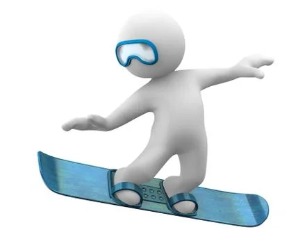 Cute 3d snowboard Stock Illustration