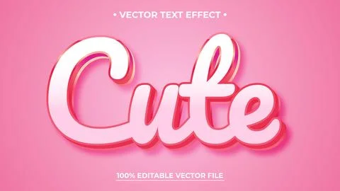 Cute 3d vector text effect with modern glossy style design Stock Illustration
