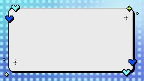 Cute 8bit Heart Sparkle Frame Loop Blue Stock Footage 329732020