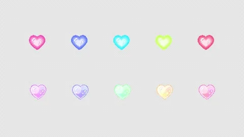 Cute 8bit Pixel Heart Beat Animation 10s Loop Transparent Stock Footage 318512830