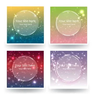 Cute abstrack bokeh backgrounds set, for web or print . Sunset colors blured Stock Illustration