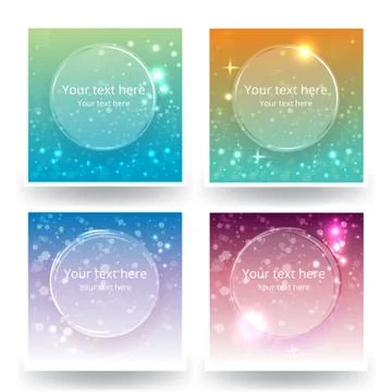 Cute abstrack bokeh backgrounds set, for web or print . Sunset colors blured  Stock Illustration