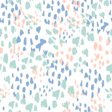 Cute abstract dot doodle hand drawn flat seamless pattern. Cartoon abstract d Stock Illustration