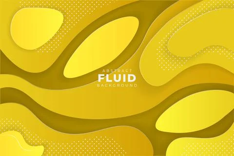 Cute Abstract Dynamic Yellow Fluid Shape Background with Halftone Effect Stock Illustration
