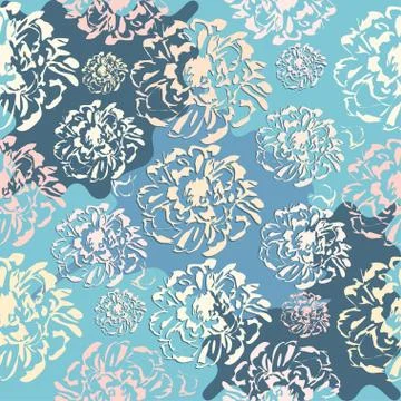 Cute abstract floral seamless pattern Stock Illustration