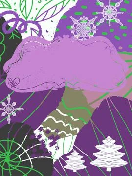 Cute abstract frame for lettering, texture Christmas background, card, invita Illustration