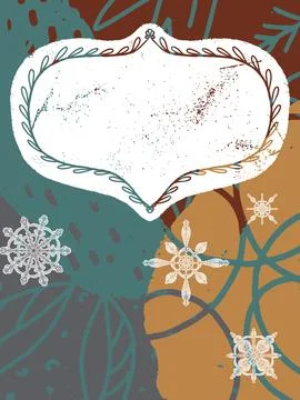 Cute abstract frame for lettering, texture Christmas background, card, invita イラスト素材