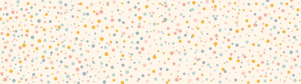 Cute abstract horizontal panoramic background with pastel colored confetti Illustrazione stock