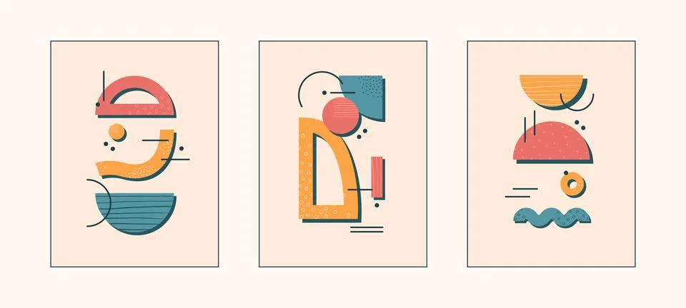 Cute abstract illustrations. Stock Illustration