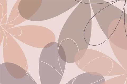 Cute abstract peach background with elegant decoration with fantasy flowers. Stock Illustration