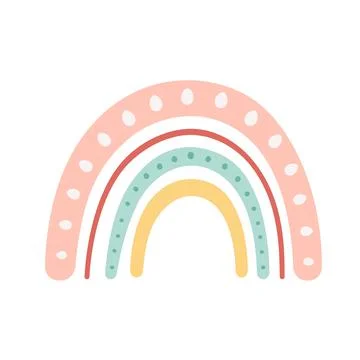 Cute abstract rainbow in boho style. Hand drawn vector illustration 스톡 일러스트
