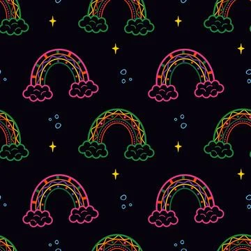 Cute abstract rainbow seamless pattern Illustrazione stock
