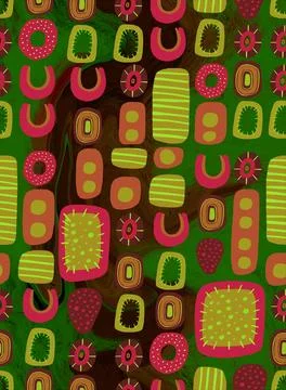 Cute abstract retro seamless pattern High illustration Stock Illustration