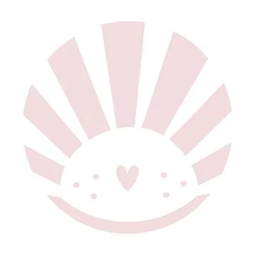 Cute abstract sun, light beige color Stock Illustration
