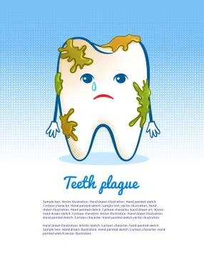 Cute aching tooth character Stock Illustration