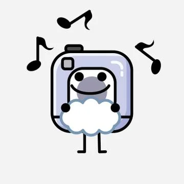 Cute Action Camera Mascot Vector Character in Flat Design Style Stock Illustration