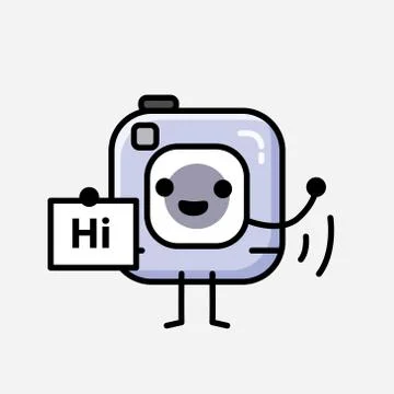Cute Action Camera Mascot Vector Character in Flat Design Style Stock Illustration